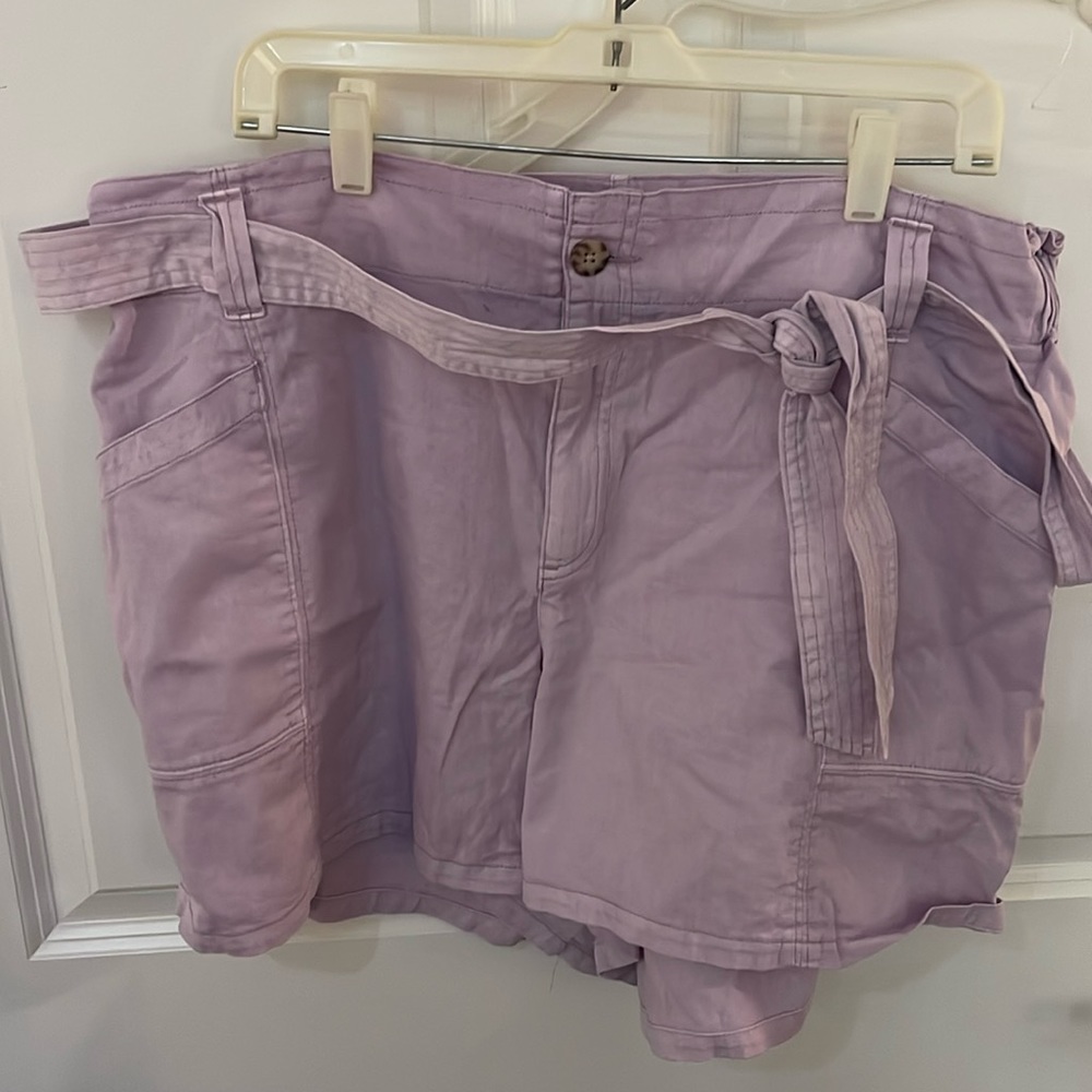 Old Navy Pale Purple Shorts with elastic back and tie waist- size 2x NWT